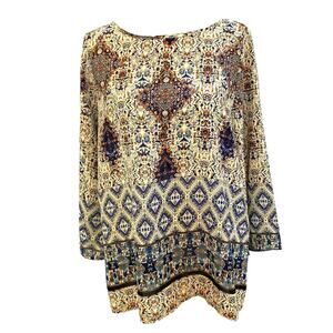 Papermoon Top 3/4 Sleeve Criss-cross Lack-Up Back Detail Size Medium